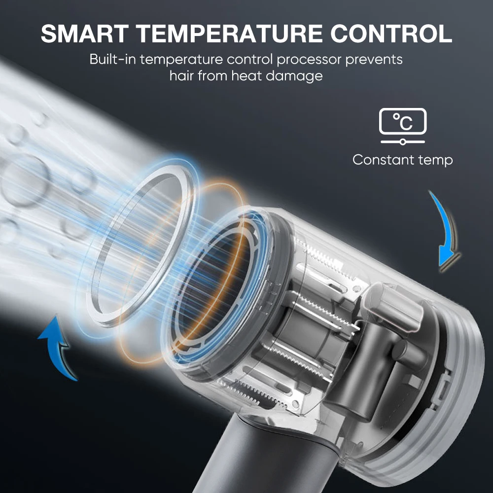 High-Speed Brushless Motor Negative Ionic Blow Dryer Lightweight Low Noise Negative Ionic Blow Dryer 1500W Hair Dryer