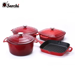 Эмалированная кастрюля для супа, чугунная кастрюля для приготовления пищи, набор посуды по заводской цене