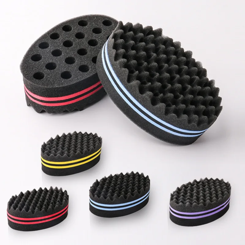 High Quality Hairdressing Tools Curling Multi Hole Magic Twist Hair Sponge Afro Wave Barber Hair Styling Brush Sponges