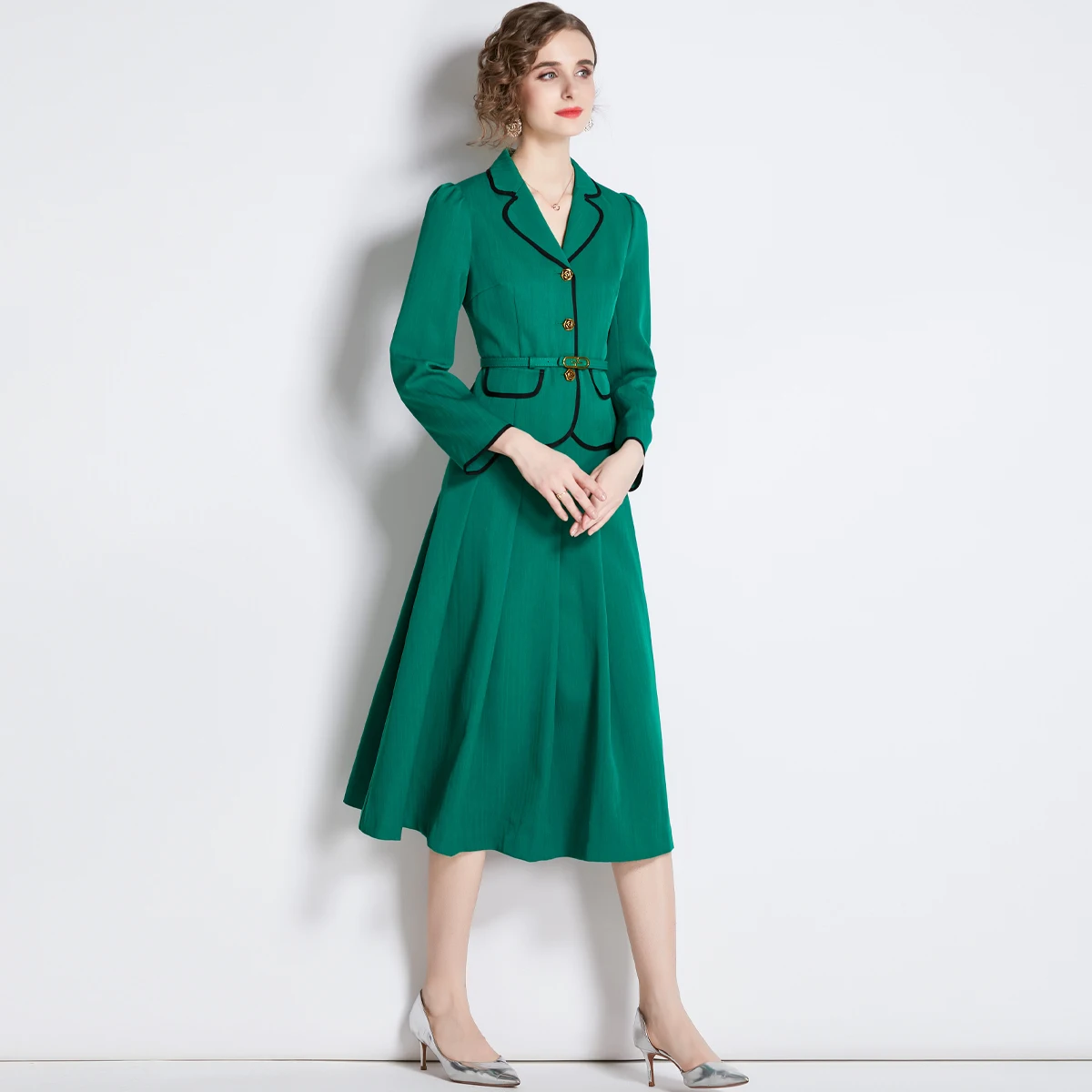 158-1920- Woman Clothes Manufacturer Wholesale Fashion Inspiration Elegant Vintage Lady Floral Evening Casual Dresses