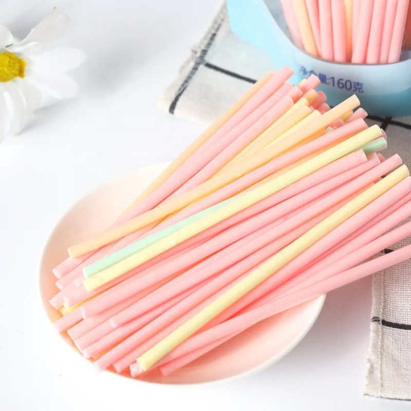 Wholesale 160g Cool boy extra long CC Stick Straw Candy Delicious and fun mix fruit cc stick candy Fruit Flavor candy snacks