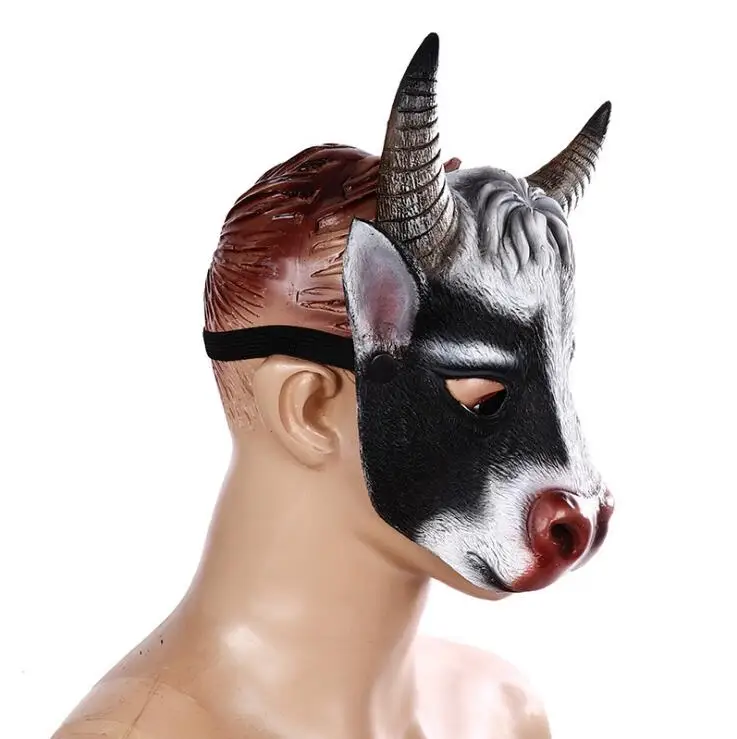 Dairy cow  Mask Animal Half Face Cow Ear Mask for Easter Halloween Party Mardi Gras Costume Accessory party face mask
