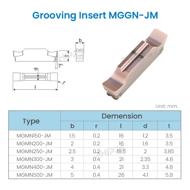 PHIPPS high quality grooving slotting insert MGGN250-JM MGGN300-JM insert tungsten carbide MGGN MGGN300 JM lathe tool blade
