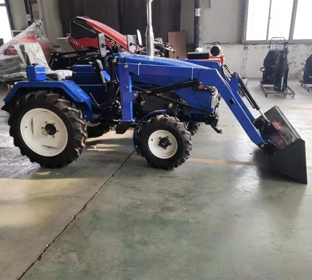 china cheap mini farm tractor 15hp with front end loader and back hoe
