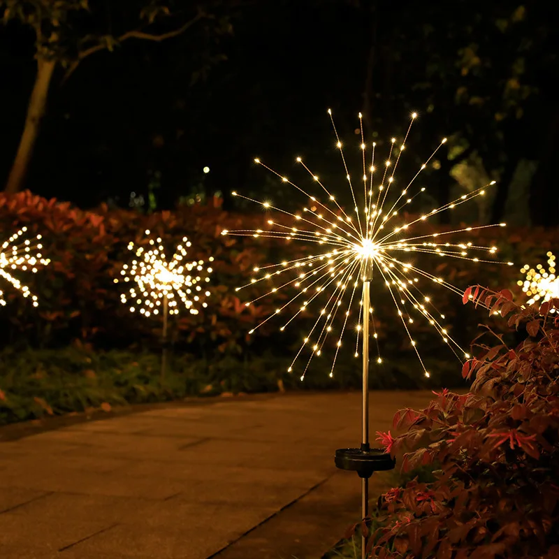 New Design Outdoor Waterproof LED Firework Lights 5V Remote Control Copper Wire Decoration for Home Party Holidays