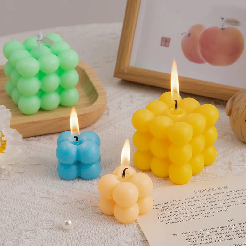 2022 Ins home decor Round Magic 3D Cube Aromatherapy Candle Soy Wax Essential Oil Scented Fragrance Candles