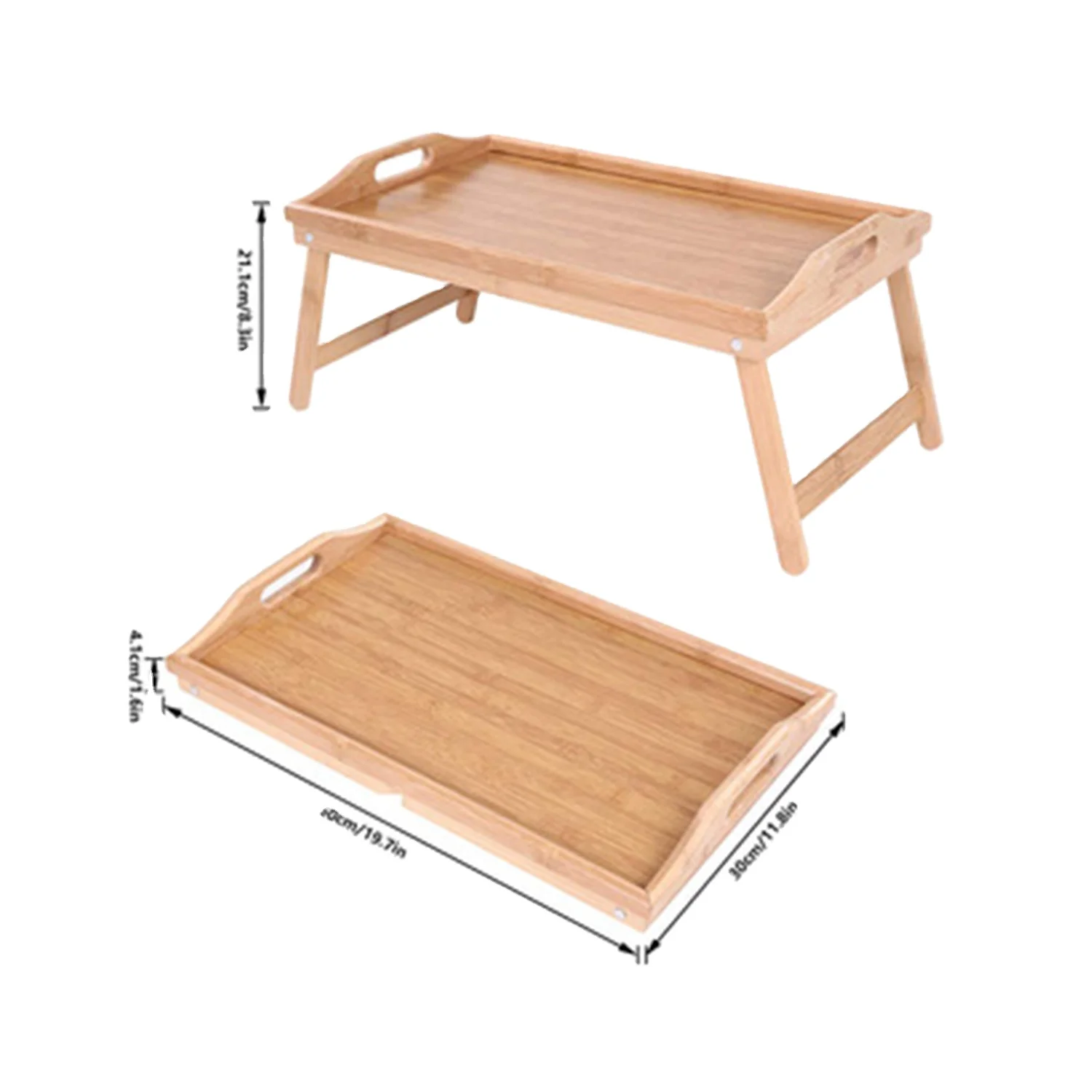 Бамбуковый поднос для кровати, складные ножки для стола, портативный поднос для закусок для ноутбука, поднос для завтрака, столик для кровати с ручками