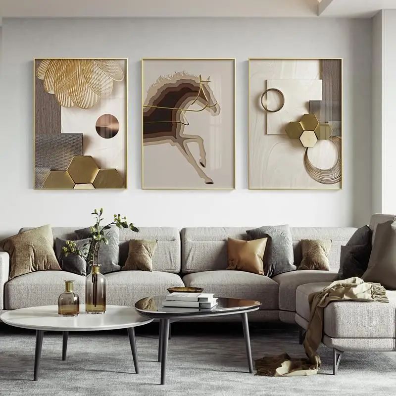 40*60 S3 Aluminum Alloy Frame Glass Gallery Hanging Paintings Wall Decoration Living Room TV Sofa Background Crystal Decor