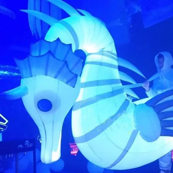 Hot Sale Giant Inflatable Seahorse Walking Suits,Led Lighted Inflatable Sea Horse Costume For Advertising