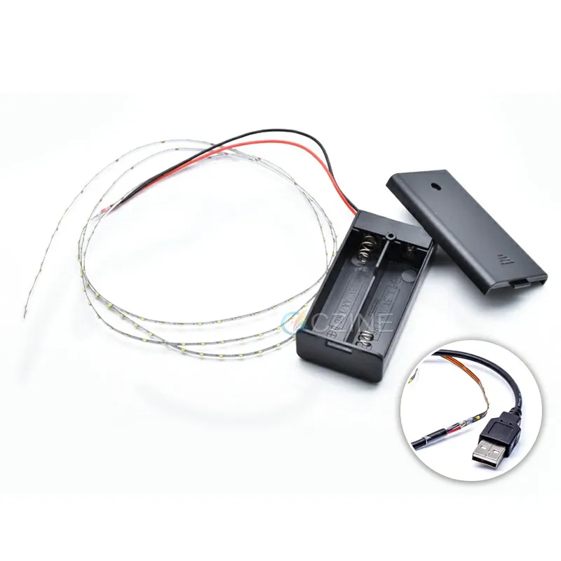 Custom White Red Blue Green Model Airplane Building Sand Table  Emitting Flexible Thin Led Tape Usb 3v 5v Battery Case Led Strip