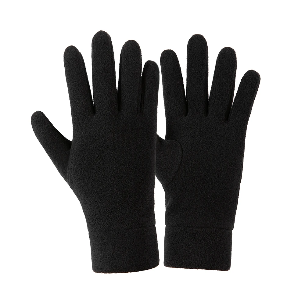 high-quality Pure color Polar fleece Full Finger Gloves Outdoor Wool Liner Gloves Full Finger Gloves