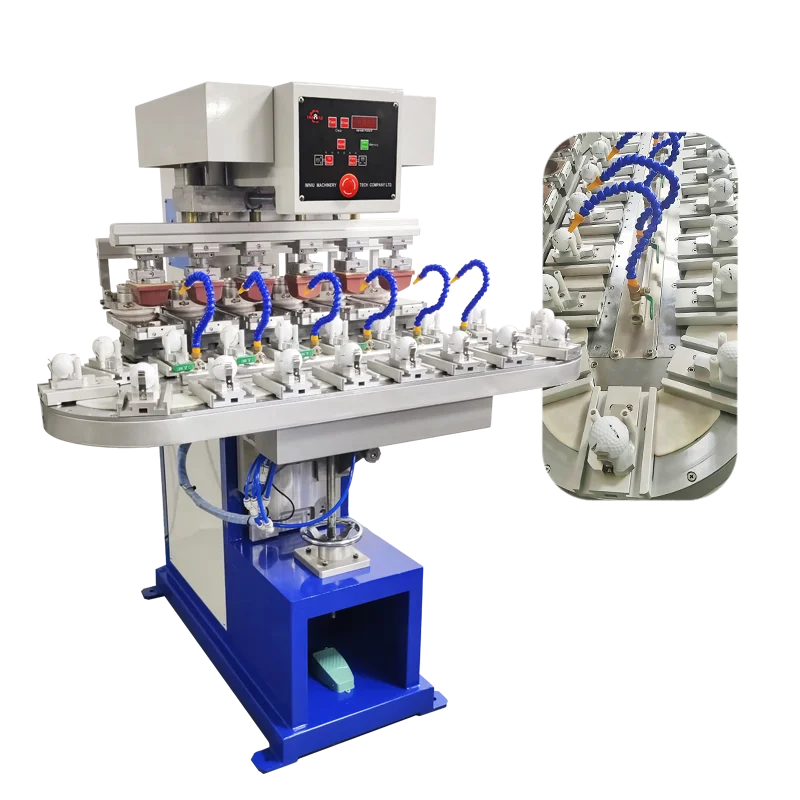 225 Inkcup Muti-colour Semi-Automatic Rotary Six Color Pad Printing Machine New Condition for Manufacturing Plant