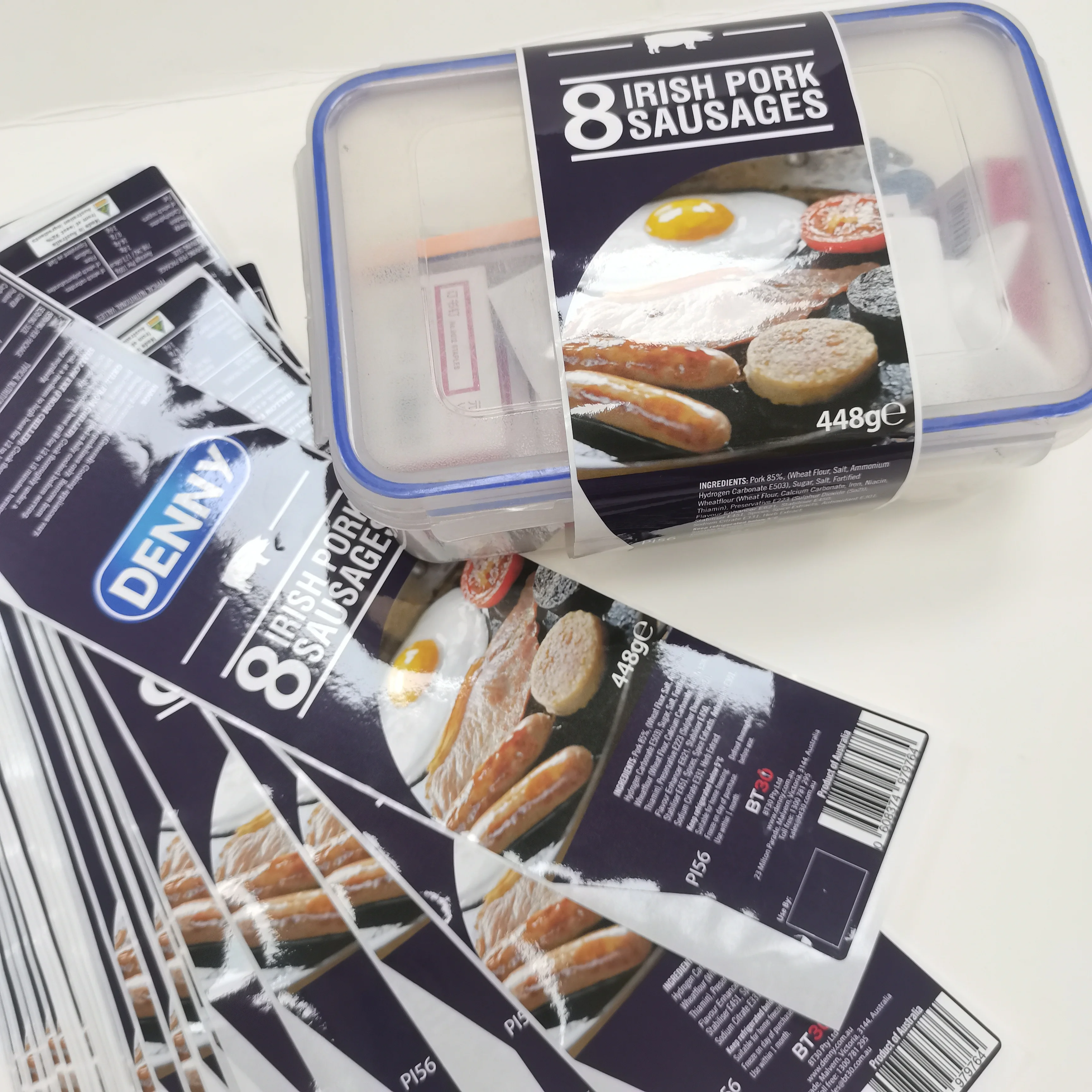 Custom food meat frozen adhesive stickers  waterproof labels