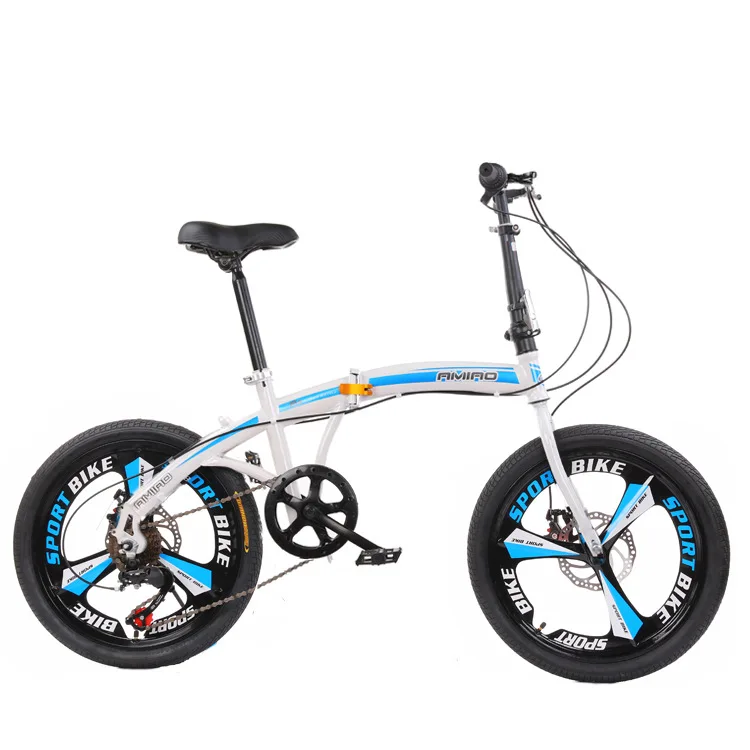 Wholesale new folding bicycle 20 inches adult students variable speed portable bike foreign trade bike folding