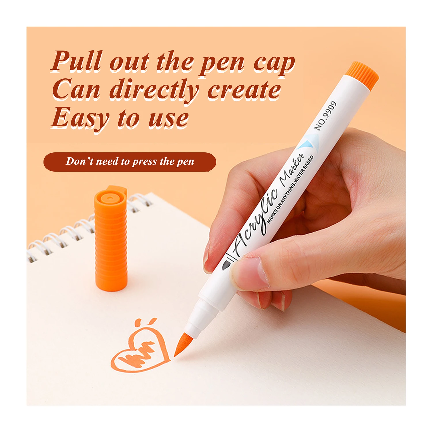 Soft nib acrylic marker pen acrylic craft paint waterproof permanent skin marker 12 24 36 set colors and markers for children