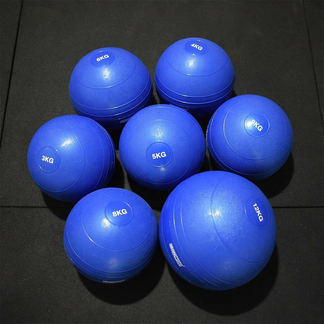 High Quality gym fitness equipment heavy duty PVC Hard Rubber Cross fit sand filling medicine ball sand ball