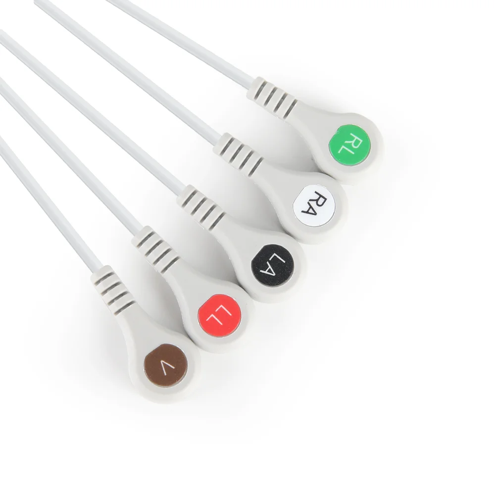 medical GE Multilink-integrated leads ecg cable, 5-lead snap aha ECG Leadwire cable for hospital use