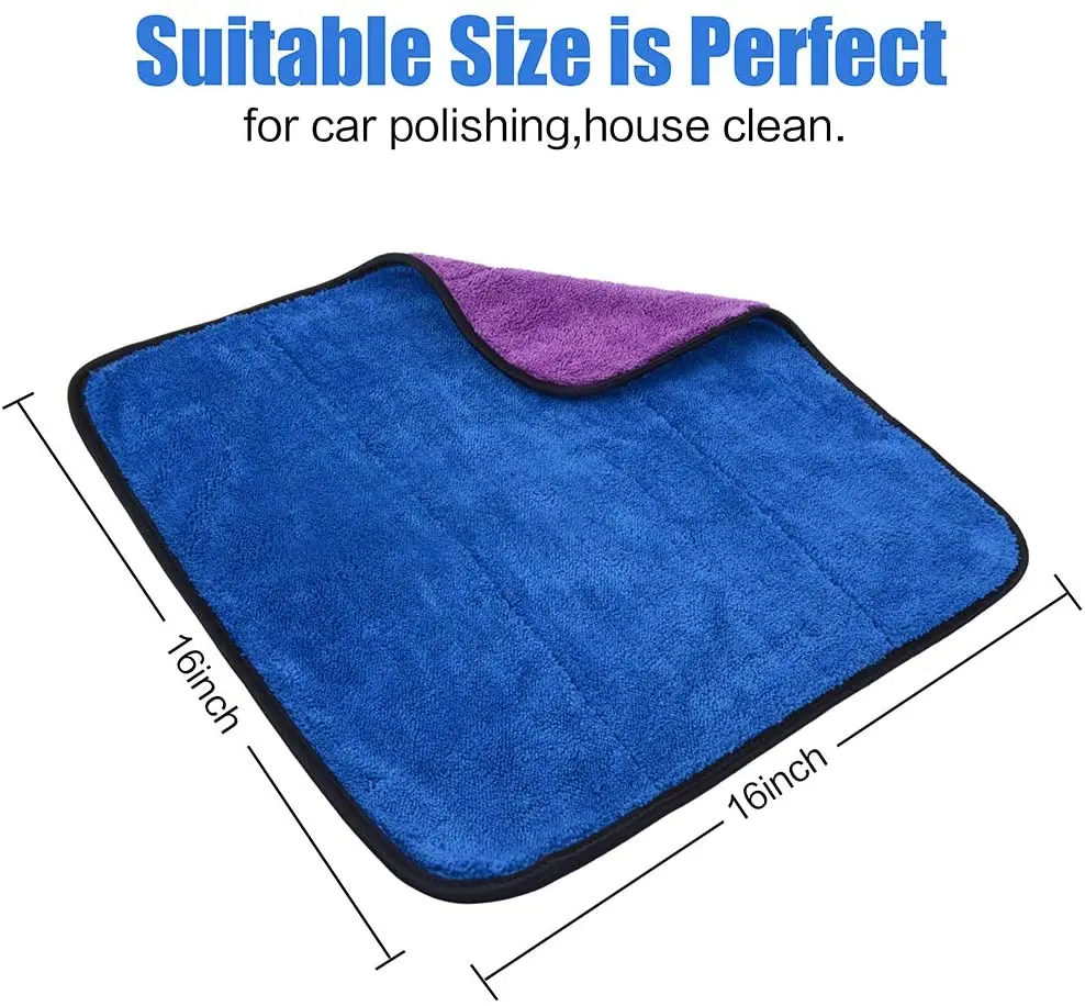 Manufacturer Direct Customization Thickened Absorbent Coral Velvet Hanging Type Double-sided Microfiber Car Wash Towel