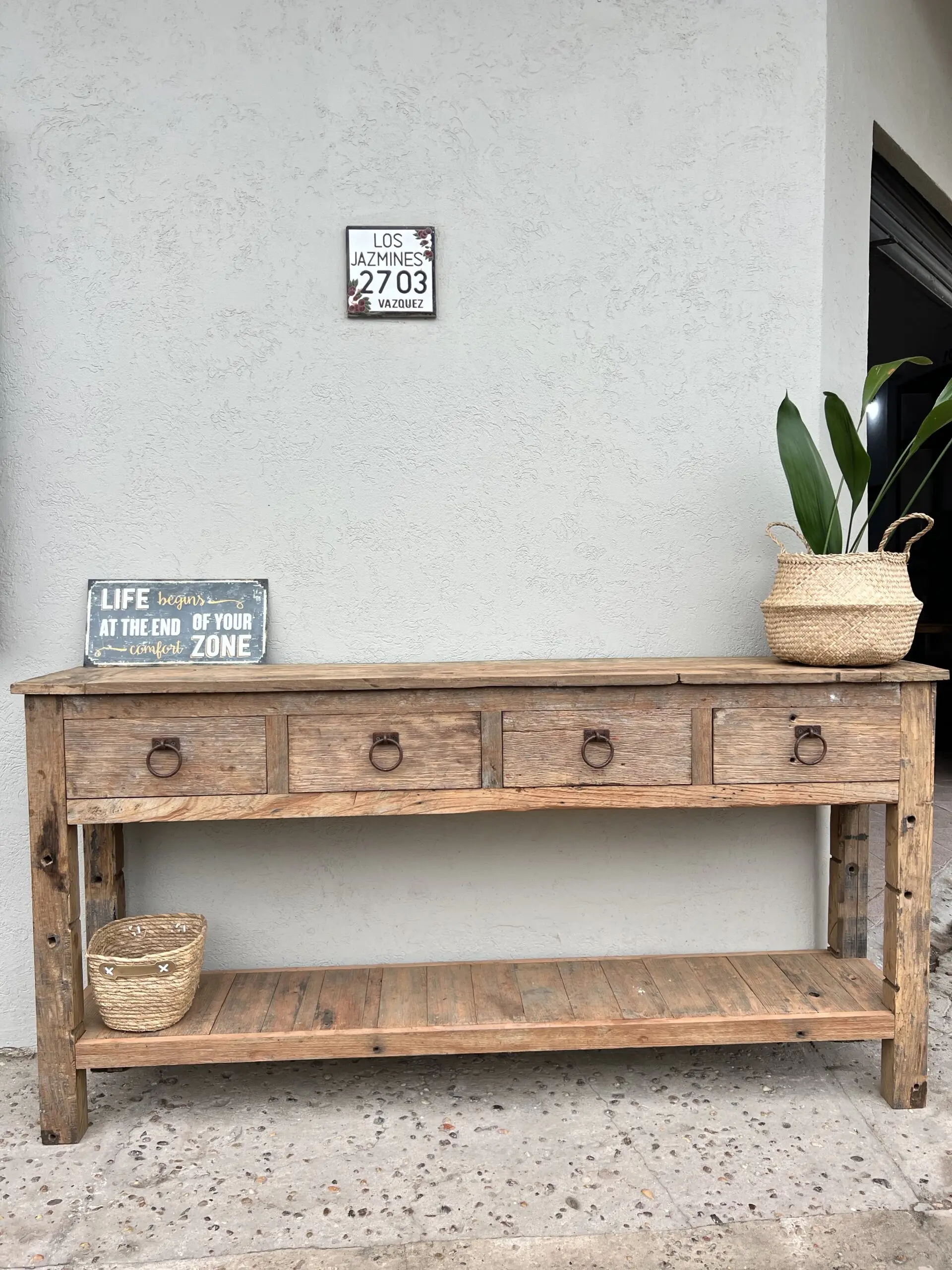 New Modern Luxury Wooden Large Long Narrow side tables Antique Leg Living Room Furniture with 4 drawer