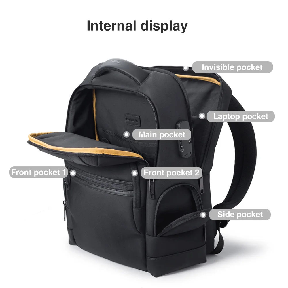 
Hanke business backpack wholesale custom laptop bag backpack anti-theft lock back pack waterproof 