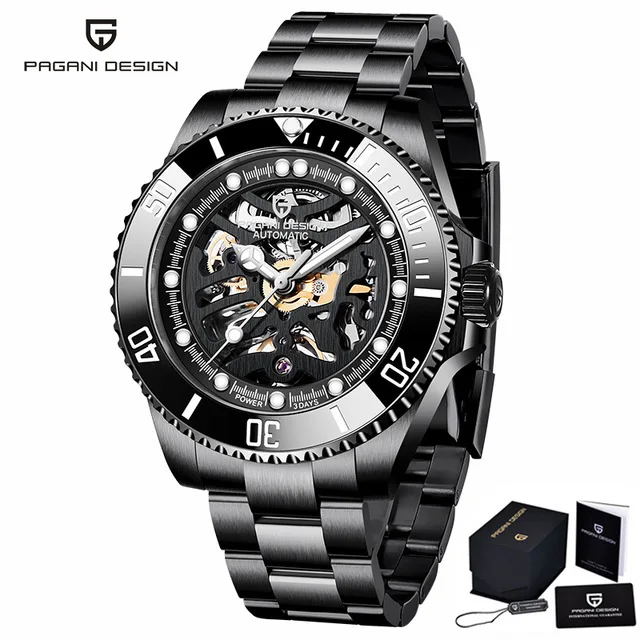 Pagani Design Luxury brand Mens Sport Watches Automatic Skeleton Watch Steel Waterproof Tourbillon Watch