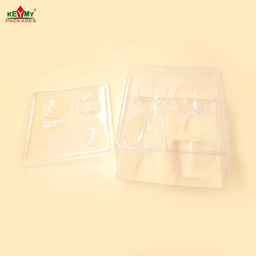 customize transparent blister box with lid for cosmetic products in Shenzhen in paper box