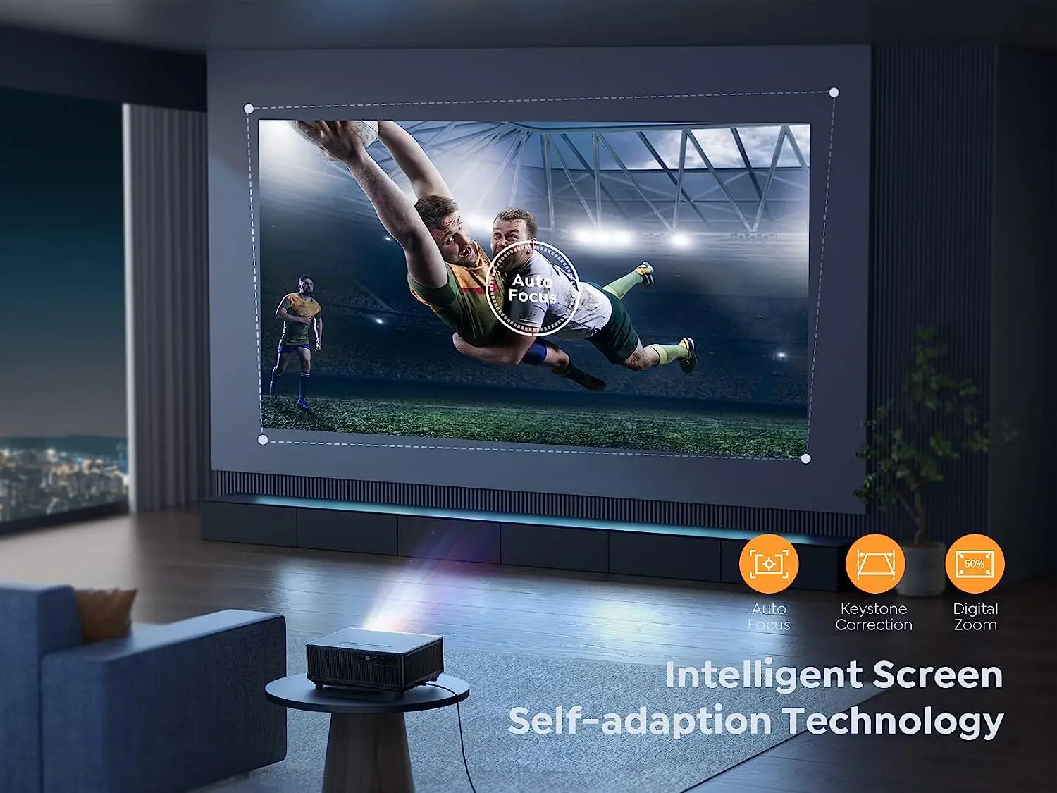 YABER K1  Home Theater Projector 650 ANSI Ultra Bright with  1080P Resolution 4k Support Movie Projector with WIFI and Bluetooth