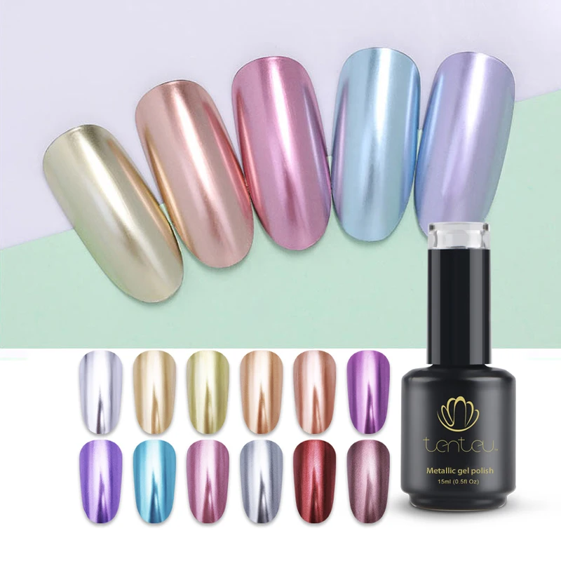 2023 ChromeMirror Gel Titanium Gel Metallic Gel Polish