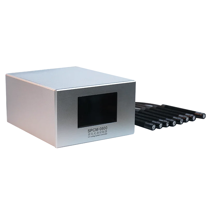 UVLED spot light curing lamp, mini UV curing machine, electronic parts glue bonding light curing lamp with 8 irradiation heads