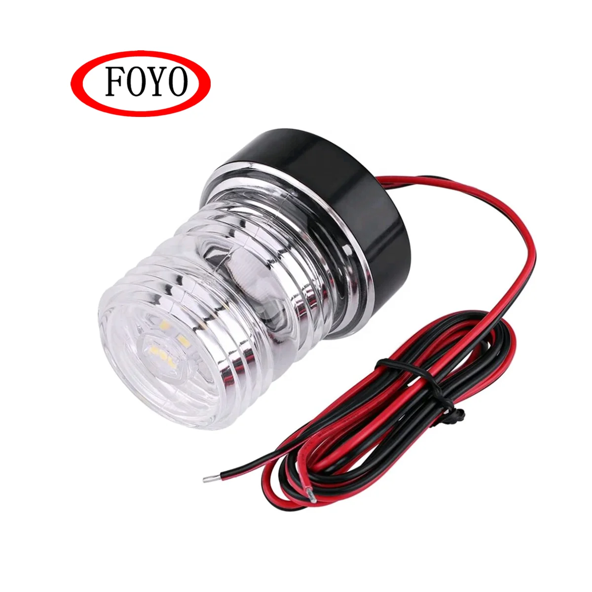 FOYO Boat Lamps Marine LED White 360 All Round Navigation Anchor Light Plastic 12V 2.5W Surface Mount