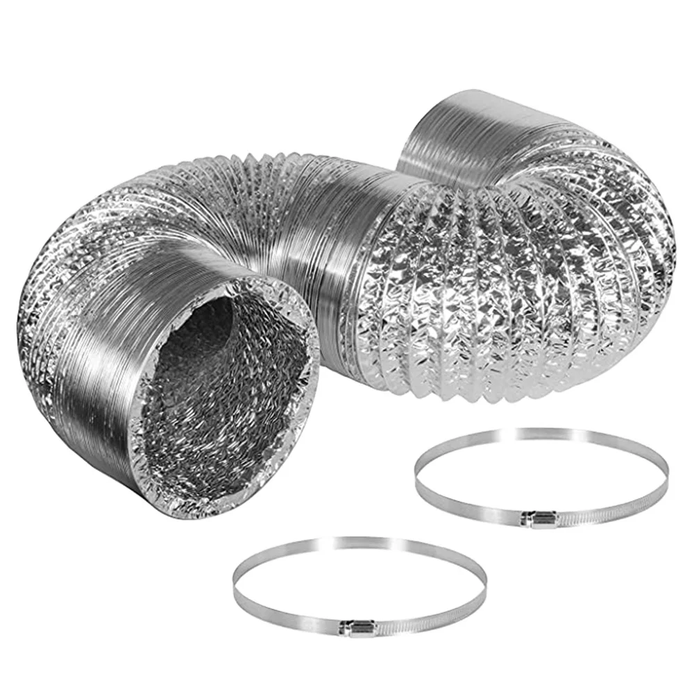 Flexible Aluminium Ducting Hose for Inline Ducted Fan Greenhouse Hydroponics Exhaust Outlet Pipe Air Ventilation Tube