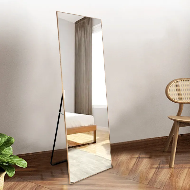 Home Full Length Mirror Dressing Room Floor Mirror Interior Decorative Modern Luxury Big Round Mirror  for Bedroom