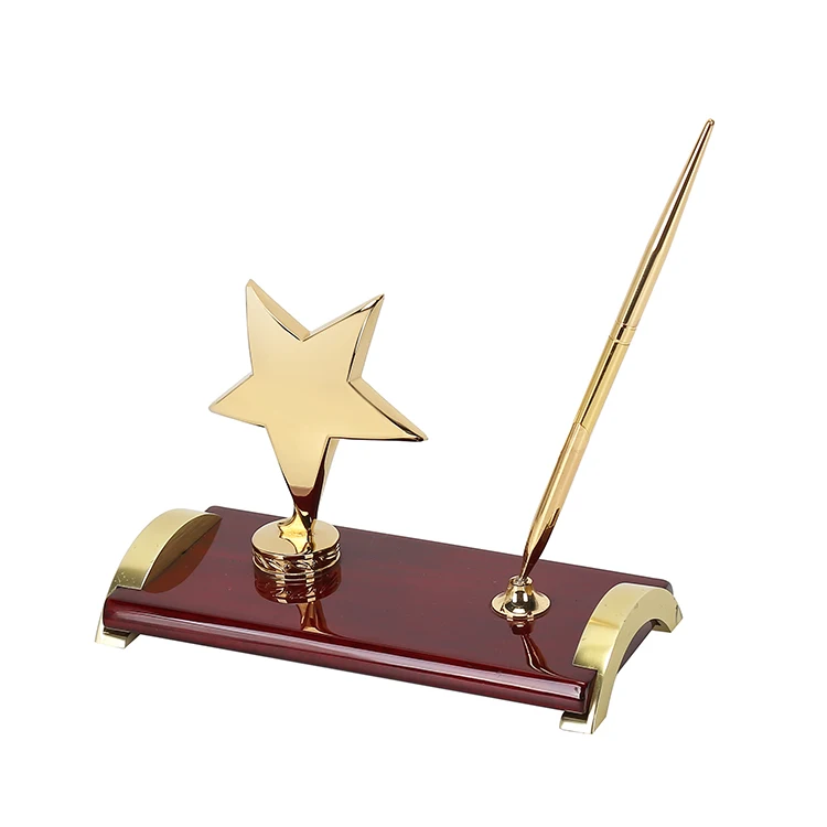 Corporate Gift gold desktop pen holder