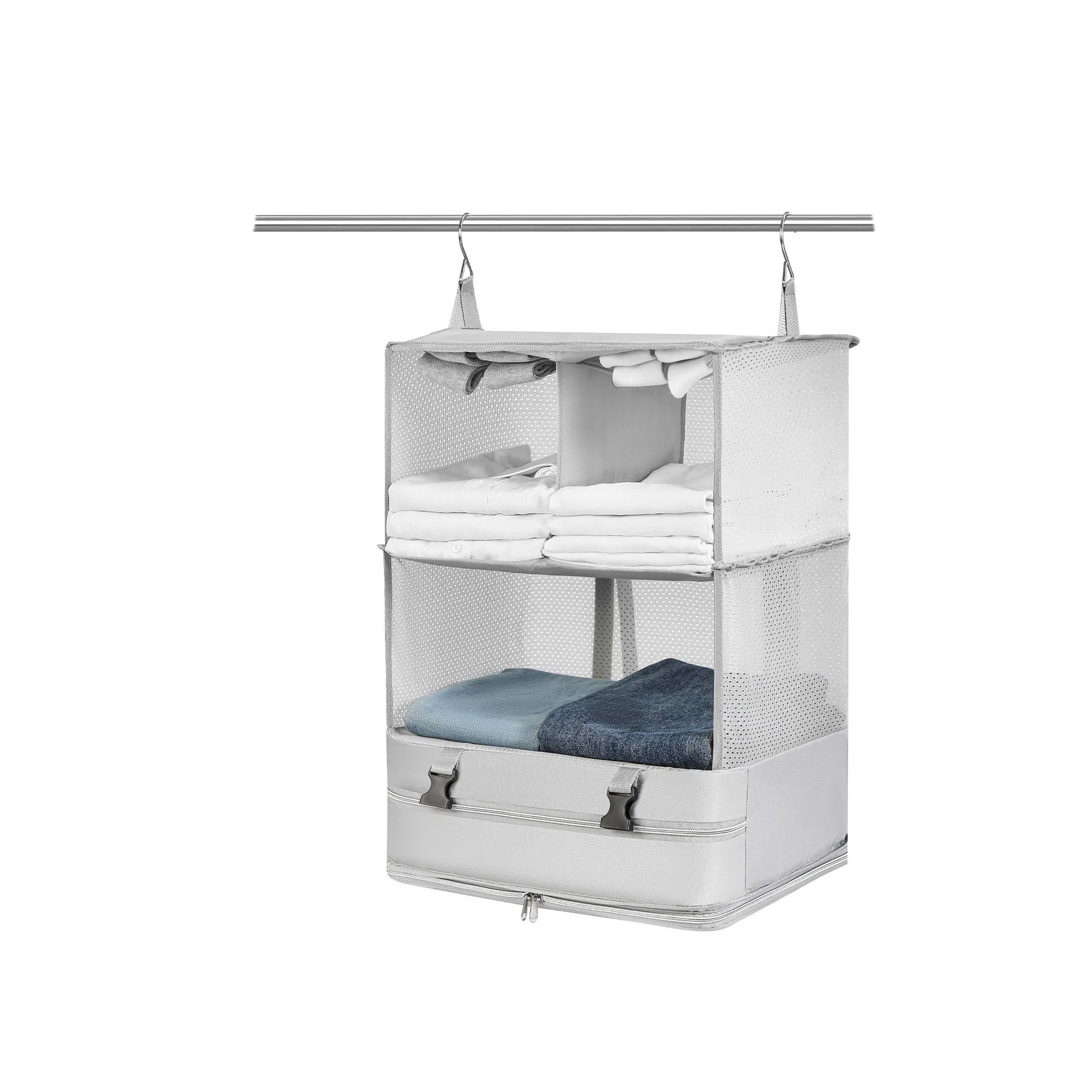 Minimalist Multifunctional Hanging Clothes Organizer Closet And Wardrobe Shirt And Pants Display Rack Shirt Storage