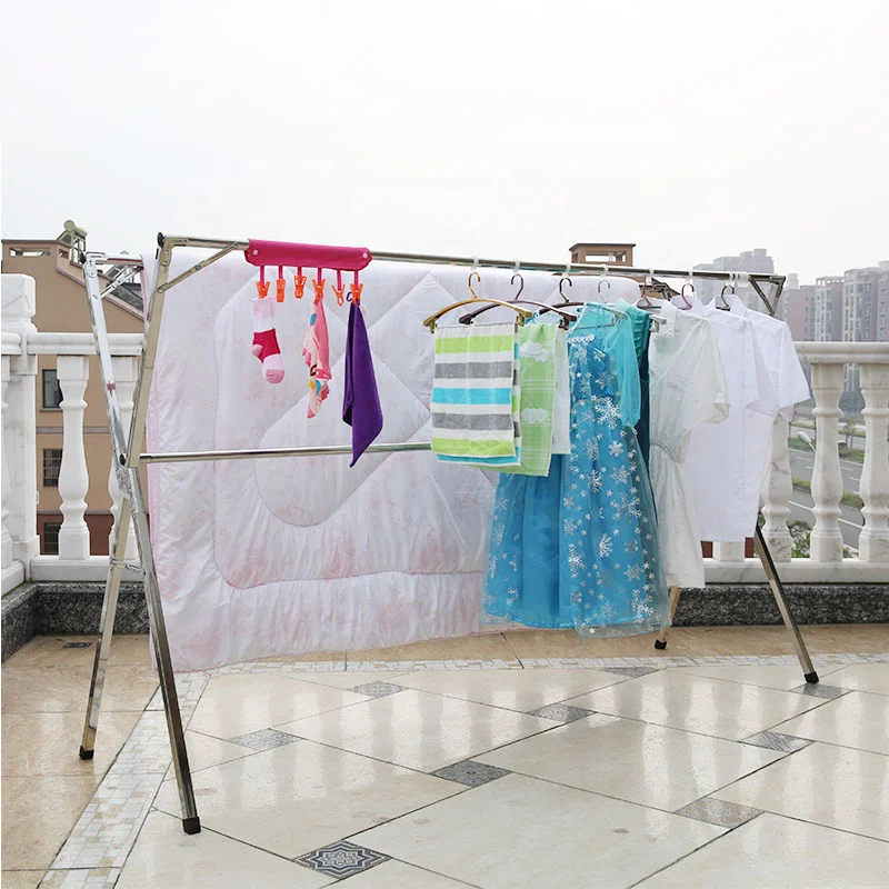 
Eco-Friendly Movable Clothes Drying Rack Stainless Steel Clothes Drying Hanger For Towel Baby Clothes 