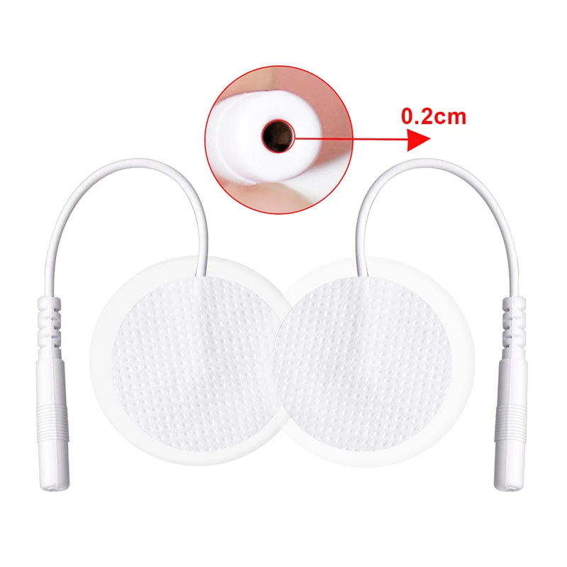 Round Shape Tens Electrode Pads 2mm Wire Connector Sticky Texture Pads Hydrogels Massage Electrode Pad
