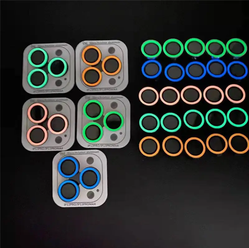 New Design Luminous Camera Lens Tempered Glass Screen Protector For Iphone 11 12 13 14 15 Pro Max