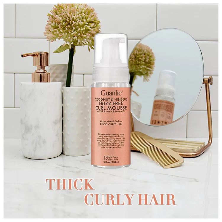 Hair Foam Mousse for Curly Unisex Hair Styling Curly Hair Products Amino Acid Strong Hold All Ages Molding/shaping