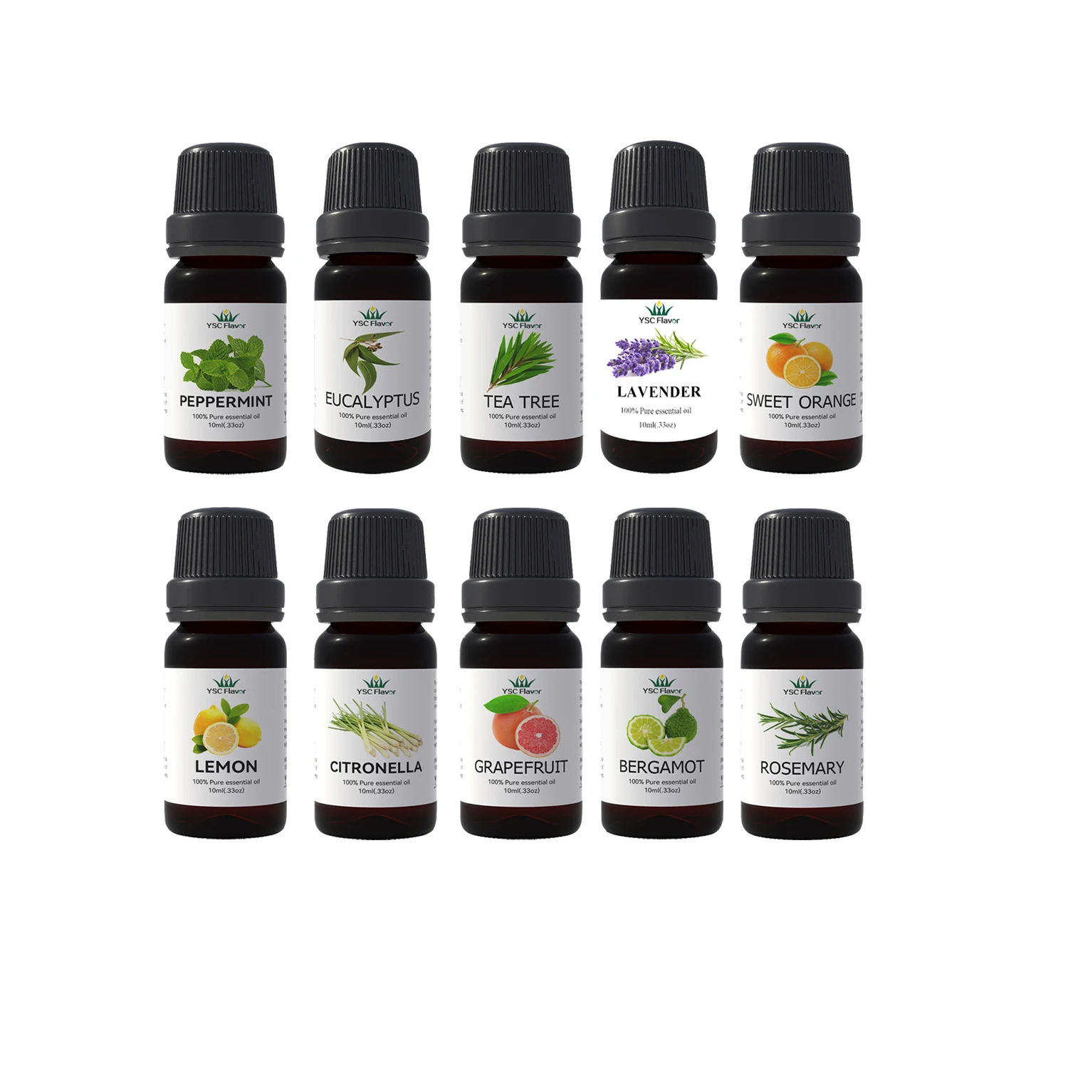 Wholesale  OEM private label Aromatherapy Pure Diffuser Aroma Essential Oils Set 10 bottles 10 ml
