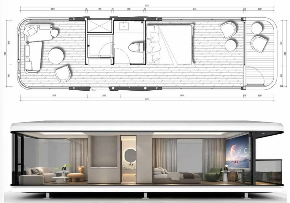 Sinova warehouse prefabricated capsule house 3 bedroom star capsule house manufacture homes capsule house with kitchen