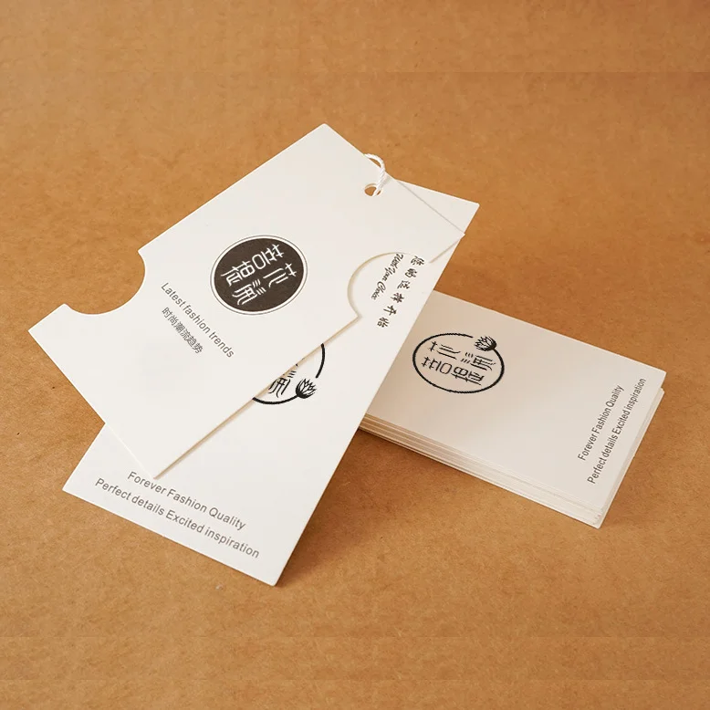 Custom Garment Swing Tag Plastic Cardboard Kraft Paper Uv Golden Printing Hang Tags For Clothing