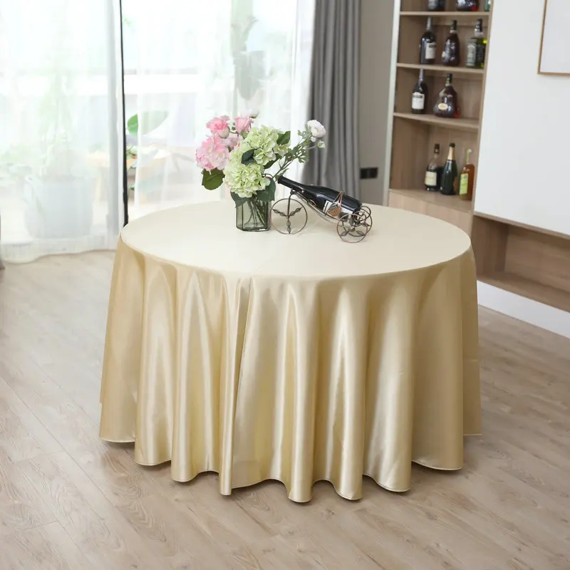 Elegant Custom Round Tablecloth Linen Wedding Satin round table cloth