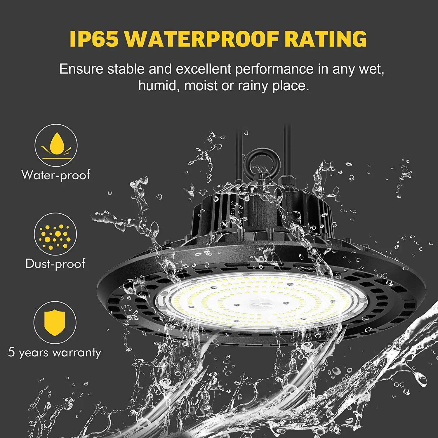 Industrial Housing Lens SMD 20000 30000 Lumen Metal Ip65 66 Fixture Linear Watt 250w 400w 100w 150w 200w ufo Led High Bay Light