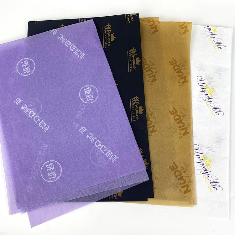Brand Logo Printed Custom Tissue Wrapping Silk Paper , Gift Packaging paper
