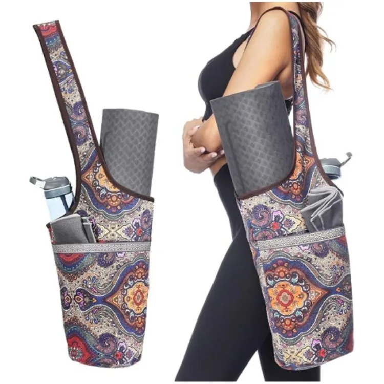 Fashionable Canvas Yoga Mat Bag Practical Tote Carrier Holds More Yoga Accessories