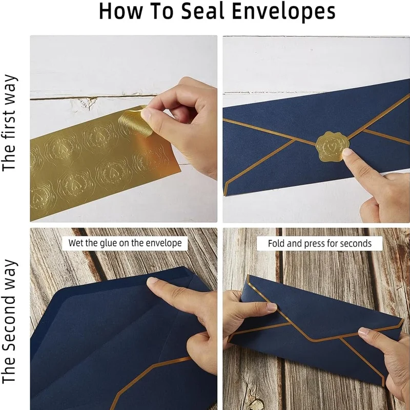 Custom Classical blue White Black Kraft Blank Mini Paper Envelopes Wedding Invitation Packaging Gift Envelope