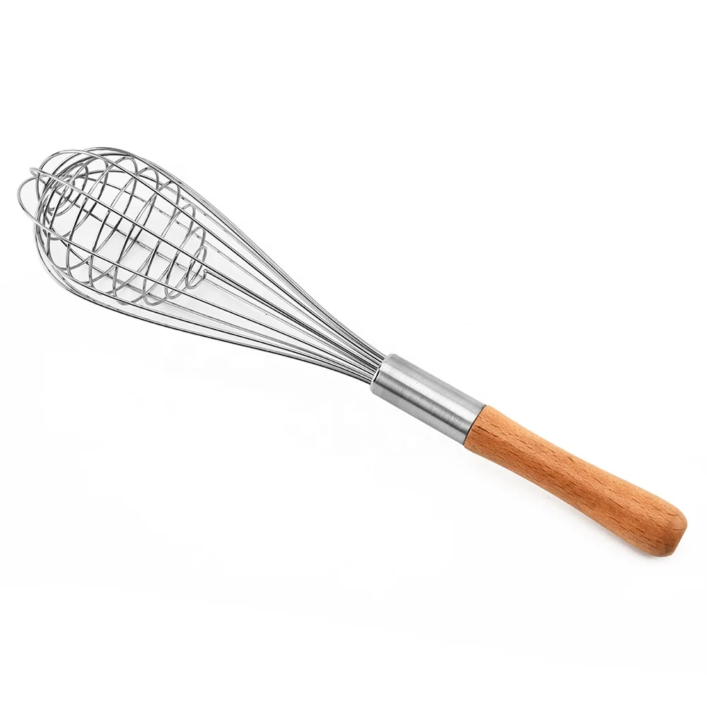 Hot sell wood handle stainless steel hand milk frother