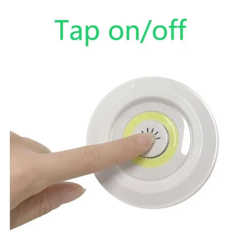 3 Packed LED Battery Powered Cordless Touch tap light Remote Control Cabinet Corridor Room COB Switch Night Light