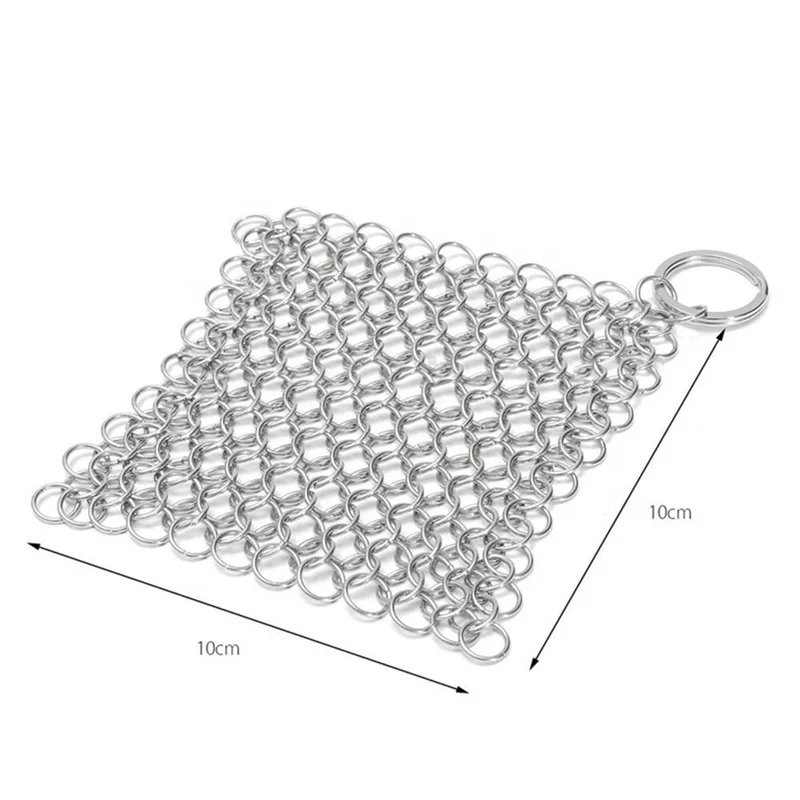  316 нержавеющая сталь серебристый чугунный очиститель Chainmail скруббер домашняя посуда Очистка для сковородки