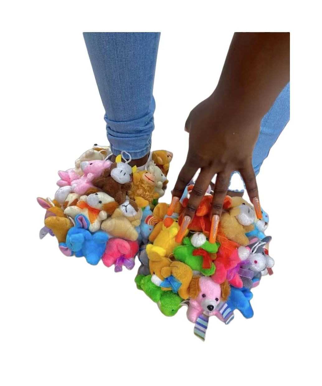 Home Slippers Women Cotton Slippers Furry Flip Flops House Shoes Cute Teddy Bear Slippers For Women Girls